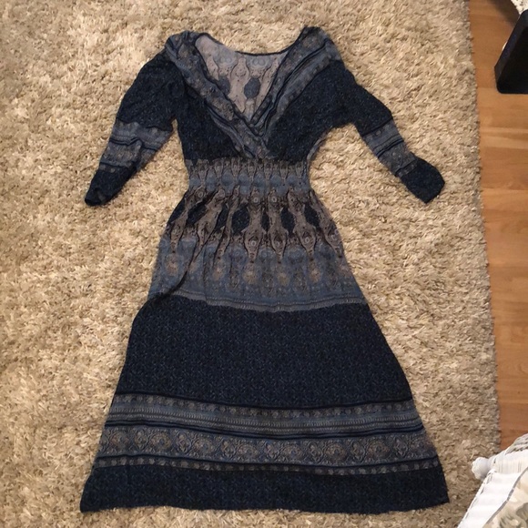 Free People Dresses & Skirts - Free People Three Quarter Sleeve Maxi Dress